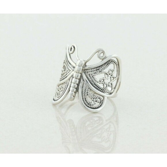 Sterling Silver Butterfly Band Ring Size 9 1/2 - Picture 5 of 7